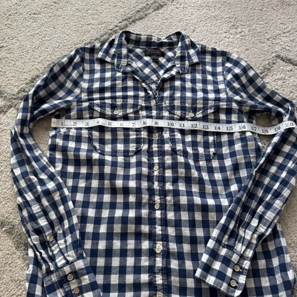 J Crew and The Limited button front checker gingham shirts blue white green XS - Picture 4 of 12